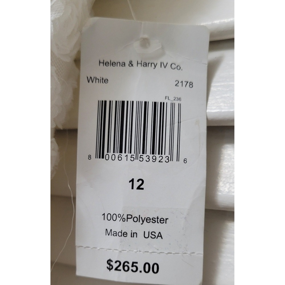 Helena & Harry IV Co Girls White Rosette Bodice Formal Dress Size 12 NWT 2178 - Picture 3 of 12